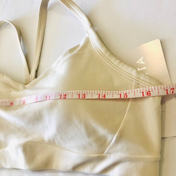 Athleta Vital Bra Racerback Sports Bra Size L Best for A-C cup with Pads White - Picture 6 of 12